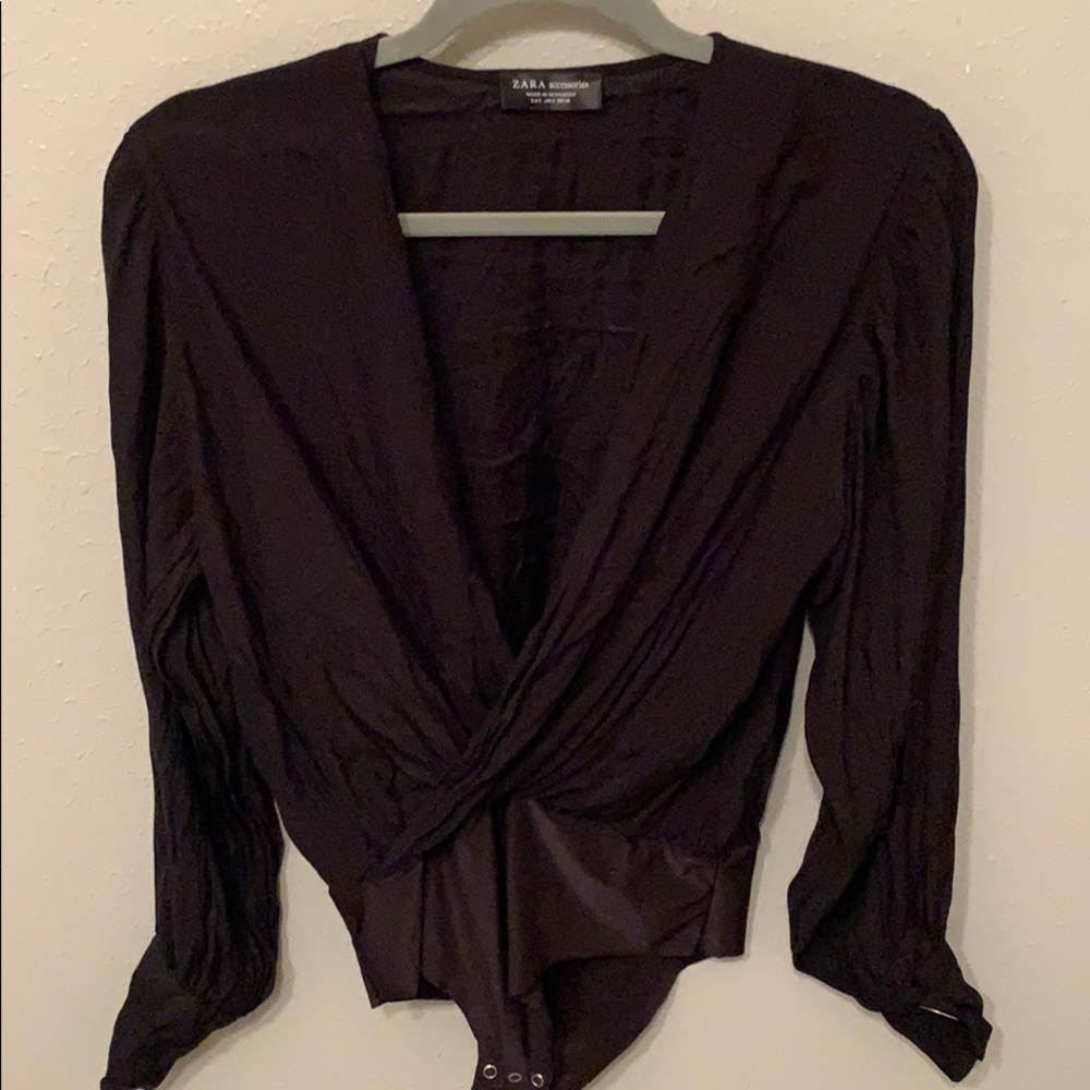 Zara black surplice Bodysuit